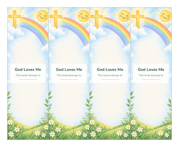 Preview of Free Printable Christian Bookmarks for Kids